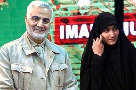 حضور سرزده سردار سلیمانی در مهدکودک نوه های دوقلویش
