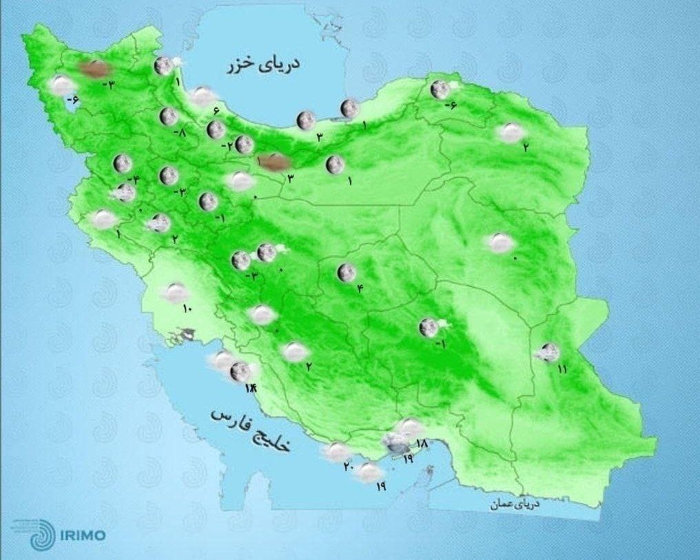 وضعیت آب و هوا، امروز ۱۳ دی ۱۴۰۰ / سامانه بارشی کل کشور را در بر می‌گیرد