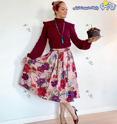 مهناز افشار با دامن گل گلی در روز تولدش/عکس