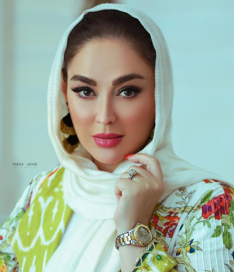 آرایش غلیظ و عروسکی الهام حمیدی پس از ازدواج + عکس