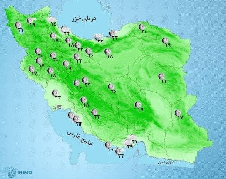 وضعیت آب هوا، امروز ۳ مهر ۱۴۰۰ / باران آسمان شمال کشور را در برمی گیرد