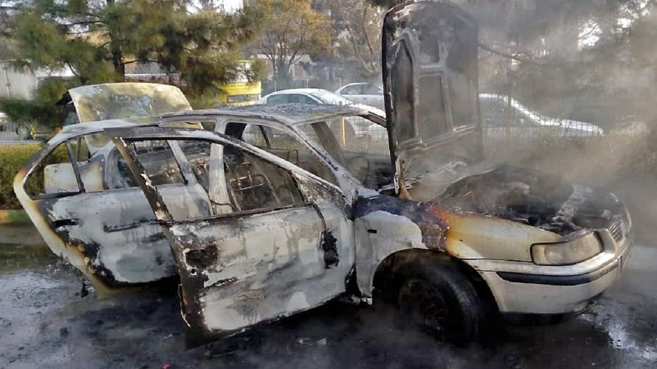 آتش گرفتن هولناک سمند در تونل توحید