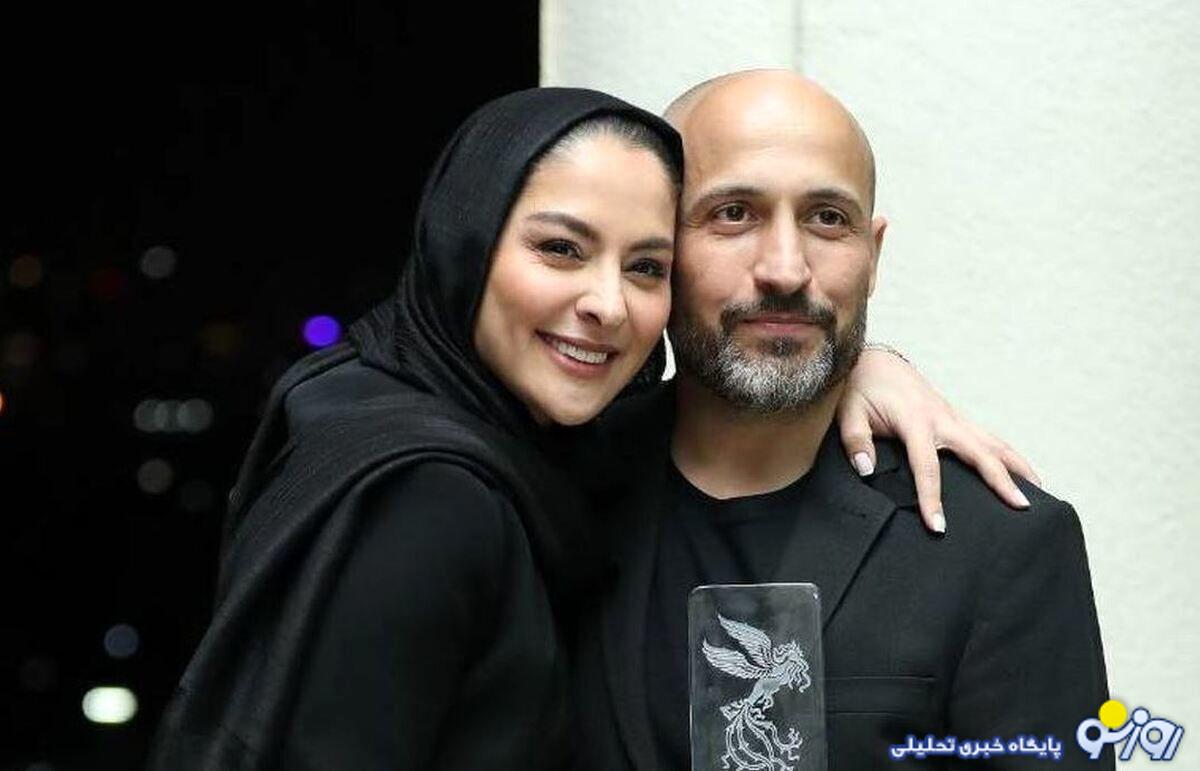 قاب عاشقانه مارال بنیآدم و همسرش در مراسم اکران پروین قاب عاشقانه مارال بنیآدم و همسرش در مراسم اکران پروین