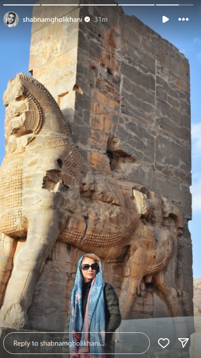 ژست شبنم قلیخانی با عینک دودی در شهر طرب