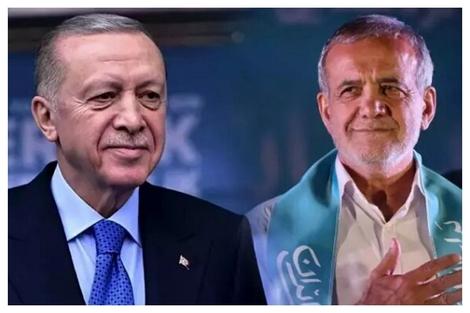 دعوت پزشکیان از اردوغان برای سفر به ایران