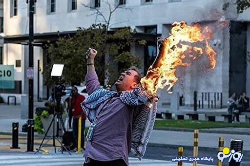خودسوزی یک معترض مقابل رئیسجمهور خودسوزی یک معترض مقابل رئیسجمهور