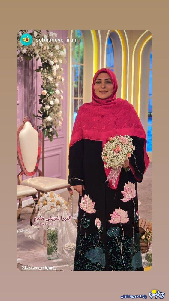 استایل شیک المیرا شریفی‌مقدم در سفره عقد/عکس