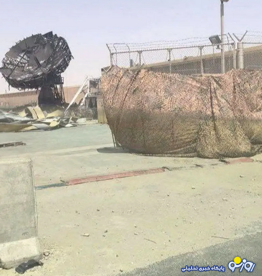 انتشار تصاویر جدید از رادار منهدم شده آمریکایی در پایگاه العدید