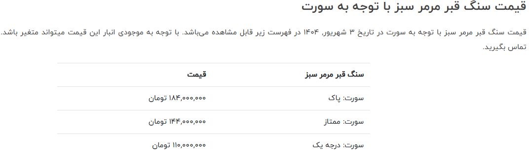قیمت سنگ مرمر سبز