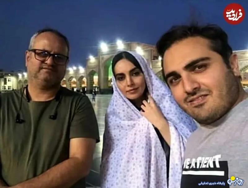 چهره مارال سریال آنام با چادر نماز در حرم امام رضا